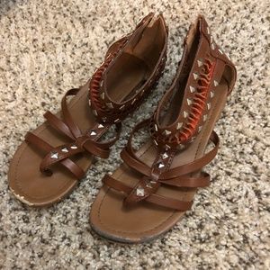 Faux leather sandals